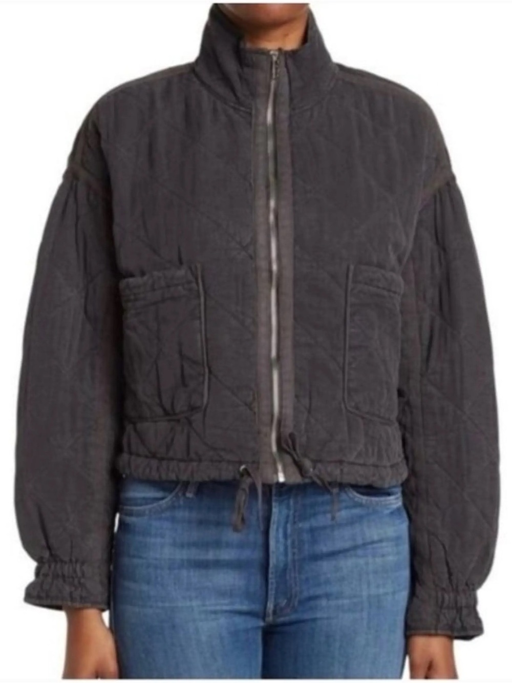 Blank NYC Quilted Dependable Zip Up Drawstring Jacket